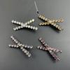 Horquilla de diamante con lazo para mujer, pinza para el pelo, pinza lateral para la parte posterior de la cabeza, pequeña, de alta calidad, con diamantes de imitación