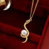 Anillo de Serpiente de Plata Esterlina S925 Original Nuevo Collar de Cuentas Viento Frío Simple para Mujer Colgante Curvado Serpiente del Zodíaco Cadena Clavicular