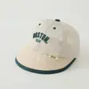 2-6 Anos Chapéu de Tela de Verão com Letra Boston para Meninos Moda de Comércio Exterior Estilo Japonês Chapéu de Pescador Infantil para Exterior Chapéu de Aba Larga