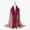 Xale Cachecol Longo de Renda Malaio com Design Vazado de Renda e Franjas, Xale de Renda Estilo Étnico para Mulheres