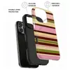 Funda de teléfono popular de Shopee con rayas rosa y marrón retro, funda de película dos en uno para iPhone 17, funda protectora para Apple 18pm