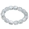 Pulseira de Contas Cilíndricas Pedra Fantasma Branca Natural de Cristal, Pulseira de Pedra Fantasma Floco de Neve Branco Tipo Gelo Atacado, Direto do Fabricante