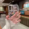 Lista de comercio exterior funda para teléfono con línea de graffiti rosa en forma de corazón iPhone 17 funda suave transparente Apple 16pm cubierta protectora