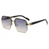 Gafas de sol de nuevo estilo con doble puente para mujer, Gafas de sol de moda poligonales con montura grande, Gama alta, Adelgazantes, Modernas y Personalizadas