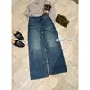 Jeans Larga Lavado Estilo Retrô Americano Su Xinlan/YOUMO Outono Americano com Bordado no Bolso Traseiro para Mulheres 95183