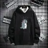 Sudadera con capucha para hombre con estampado pequeño de dinosaurio, forrada de polar, adecuada para parejas, prenda exterior de moda, top versátil y holgado para adolescentes