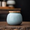 Latas de Té Cerámica tamaño pequeño Horno Ru Tianqing Abiertas Selladas Hogar Latas de Té para Despertar Empaques para Té Pu'er Té Verde Latas al por Mayor