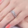 Anillo geométrico hueco de comercio exterior europeo y americano chapado en oro blanco de 18 quilates para boda con diamante de 2 quilates, anillo de cola, joyería