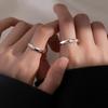 Anillo Geométrico para Pareja con Baño de Plata 925 Diseño Nicho Moda Personalidad Anillo de Autodisciplina para Hombre y Mujer