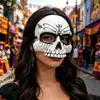 Máscara de Calavera de Halloween Transfronteriza Media Cara Accesorios para Fiesta de Máscaras Máscara Decorativa para el Día de Muertos En Stock