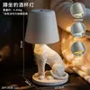 Luminária de Mesa Criativa Leopardo Agachado, Luminária Ornamentada de Luxo Leve para Mesa de Centro de Sala de Estar, Leopardo Atrator de Dinheiro Luz Noturna de Atmosfera para Desktop