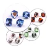 Agite o som rede de mão rápida vermelha plana três-dimensional quadrado prego broca brincos material de produção cristal vidro Broca quadrada cor colorida