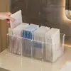 Caja de Almacenamiento para Mascarillas Faciales, Caja Organizadora de Acrílico con Compartimentos para Maquillaje, Organizador de Escritorio de Gran Capacidad para Productos de Cuidado de la Piel
