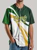 Verano 2025 Amazon Nuevo Casual Moderno Deportivo para Hombre Camiseta de Contraste con Letras Estampado 3D Cuello Redondo Béisbol