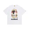 Fornecimento Atacadista Transfronteiriço de Marca Tendência de Comércio Exterior Algodão Puro Bape Cabeça de Macaco Tubarão Manga Curta Tubarão Macaco Camiseta