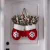 Luvas Luminosas de Natal Transfronteiriças Guirlanda de Bolas de Natal Pendente de Parede Pinha Artificial de Natal Arranjo Circular de Videira com Frutas Vermelhas Pingente