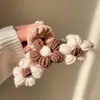 Estilo retrô menina clip de tubarão faixa de cabelo de lã tricotada cor café com leite grampo de cabelo acessório de cabelo grampo de cabelo outono e inverno clip de cabelo