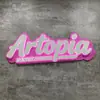 Letras retroiluminadas metálicas de acero inoxidable pintado, letras publicitarias tridimensionales finamente elaboradas, letreros para fachadas de tiendas exteriores, pared de imagen