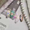 Pegatinas Tomoni para Uñas con Flor en Relieve Estilo Retro Chino Nicho Pegatinas para Uñas Patrón de Pétalos de Orquídea Mariposa