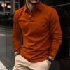 Polo de manga larga para hombre, nuevo de primavera, Amazon AliExpress transfronterizo, polo deportivo casual con solapa
