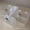 Caja Acrílica Transparente Personalizada con Cerradura Caja de Exhibición Hecha a Mano Cubierta Antipolvo Caja Cuadrada Pequeña de Acrílico Almacenamiento Cuadrado