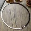 Nuevo Collar Yin Yang de Porcelana Ágata Negra Jade Personalidad Bloqueo de Color Serie Blanco y Negro con Cuentas Sentido de Diseño Nicho Joyería Estilo Largo