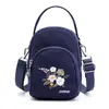 Bolso de Mujer Retro Bordado de Nylon Bolso de Mano Simple Versátil Bolso Cruzado Nuevo Patrón Floral Artístico Bolso de Hombro para Mujer