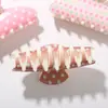 Nuevo pinza de tiburón colorida de lunares transfronteriza, pinza para el pelo semicircular de ABS, clásica y atemporal, accesorio para el pelo de pinza con estampado versátil