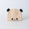 Gorro de bebé nuevo de algodón puro, estilo coreano, sencillo, de doble capa, para bebé, gorro de punto cálido con bordado de animales.