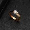 Anillo de Acero de Titanio para Mujer, Estilo Coreano y Japonés, Chapado en Oro Rosa, Anillo de Moda Trendy para Estudiantes, Anillo Geométrico Trendy para Mujer