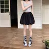 Pantalones casuales de verano de cintura alta adelgazantes para mujeres petite, con un diseño elegante de falda acampanada en forma de tulipán, pantalones de pierna ancha y shorts de línea A.