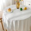 Toalha de mesa estilo francês de algodão e linho Ins Style, pequena mesa redonda, luz de luxo, foto de aniversário, toalha de mesa branca estilo japonês, cobertor de dormitório