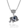 Ventas calientes transfronterizas personalidad mariposa elefante hueco ojos azules ojo oblicuo animal colgante cadena de caja cadena clavicular collar