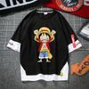 Camiseta de One Piece de manga corta con dibujos animados para hombre y mujer, con el logotipo de Esjobaro, Luffy y Solon de Barba Blanca.