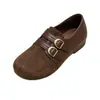 Sapatos femininos estilo Birkenstock com bico dividido sintético, sapatos baixos de outono/inverno com tira dupla, estampa de leopardo retrô, sapatos casuais versáteis e fáceis de usar