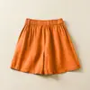 Fotos Reales de Pantalones Cortos de Pierna Ancha de Algodón y Lino para Verano para Mujer Retro Sueltos Adelgazantes Casual Talla Grande Pantalones de Mujer Algodón y Lino Pantalones Delgados