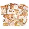 Paquete de Materiales de la Serie Colección de Notas Adhesivas Momo: Papel de Fondo para Collage DIY de Diario Retro, 100 Hojas, 6 Diseños