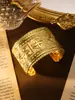 Pulsera Estilo Bohemio Étnico Tíbet Sentido de Alta Gama Pulsera Abierta de Plata Antigua Pulsera de Anillo para Brazo Moda Fresca