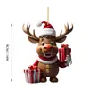 Pingente para Carro Plano de Acrílico Transfronteiriço Veado Desenho Animado Fofo Perla de Natal Decoração de Natal