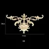 Talla en madera de Dongyang aplique de madera maciza esquina fondo francés decoración de pared gabinete de flores de madera puerta de habitación puerta de habitación líneas talladas adorno protector de pared
