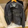 Chaqueta de mezclilla estilo japonés para hombre y mujer, productos lavados, chaqueta casual retro holgada H464025