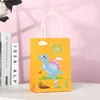 Sacola de presente de aniversário, sacola de papel kraft com desenho animado, sacola de embalagem para viagem, sacola para embrulho de presente de festa de feriado infantil, bolsa de mão