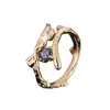 Anillo de Diseño de Nicho Transfronterizo con Textura de Rama, Anillo Abierto Ajustable Personalizado de Venta Caliente con un Toque de Lujo Ligero y de Alta Gama