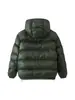 Fábrica de Origen Transfronteriza Chaqueta de Algodón Acolchada con Capucha de Superficie Brillante para Mujer Bolsillos con Cremallera Holgada Engrosada Abrigo de Algodón de Invierno Ropa de Abrigo