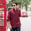 Camisa masculina plus size para primavera e outono, larga, casual de negócios, camisa plus size, roupa de negócios, camisa de manga comprida