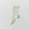 Calcetines de Seda para Mujer, de Media Pantorrilla, Sin Costuras, Calcetines Postparto, Antibacterianos, Resistentes al Olor, Refrescantes, con Borde Enrollado, Calcetines Arrugados, Calcetines con Proteína de Seda