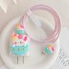 Adecuado para Cargador Apple de 20W Cubierta Protectora 15/14 Cubierta de Cabezal de Carga Dispositivo Anti-mordeduras para Cable de Datos Hello Kitty Helado