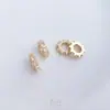 Anel Espaçador Quadrado com Zircônia Micro-Pavimentada Banhado a Ouro 14K Eletrodepositado Anel de Contas Espaçadoras Roda com Furo Grande Anel Espaçador para Joias Artesanais DIY