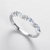 Anillo de Plata de Ley S925 Estilo Japonés y Coreano para Mujer Elegante Regla en T Irregular Fila de Circonitas Anillo Simple Versátil Popular en Internet Ins Venta Caliente