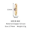 Espaciador de Cierre de Perlas de Doble Fila Chapado en Oro de 14K sobre Cobre con Incrustaciones de Circonitas Materiales para Joyería DIY Colgante Pulsera